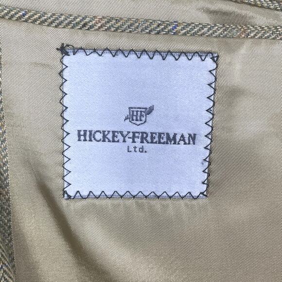 Hickey Freeman Ltd 100% Silk Plaid Chevron Two Button Sport Coat Men's 44 Long - Picture 9 of 15